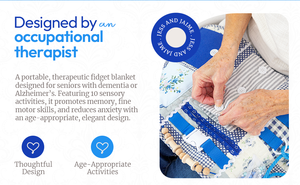 Fidget Blanket for Adults with Dementia, 20 X 12 in.