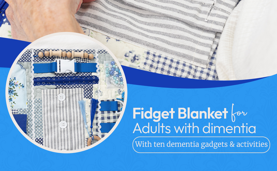 Fidget Blanket for Adults with Dementia, 20 X 12 in.