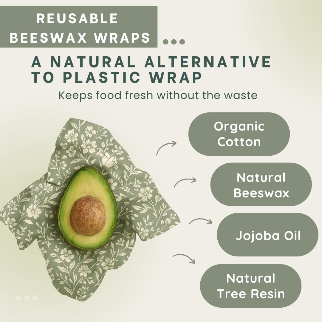 Beeswax Food Wraps 3 Pack (S, M, L)