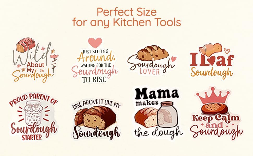 Sourdough Meme Stickers for Bakers – 8-Pack Waterproof Viny