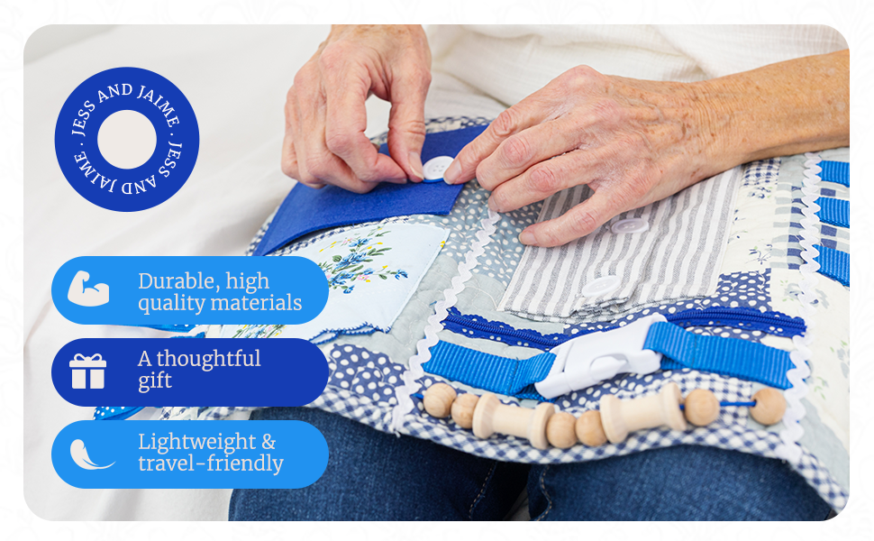 Fidget Blanket for Adults with Dementia, 20 X 12 in.