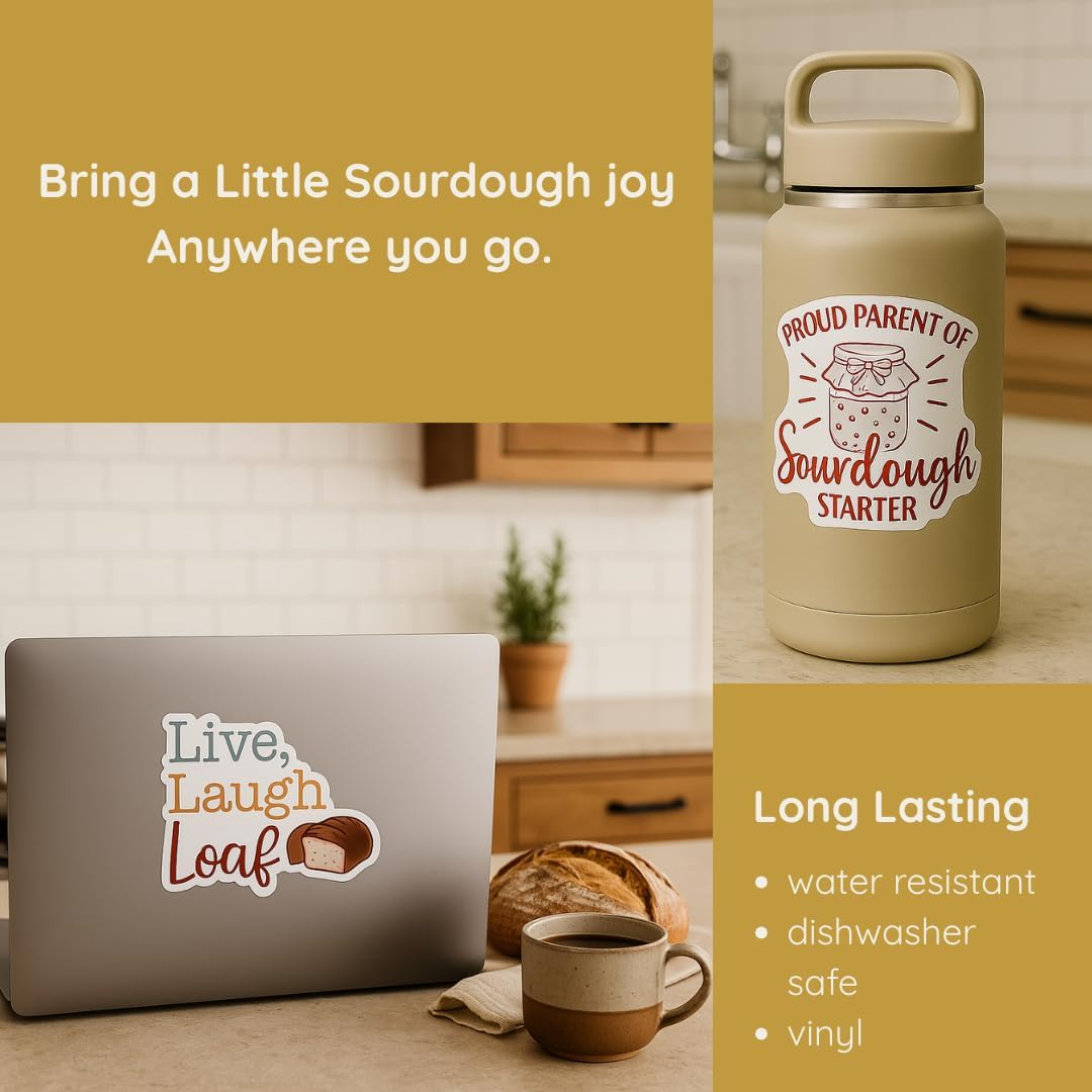 Sourdough Meme Stickers for Bakers – 8-Pack Waterproof Viny