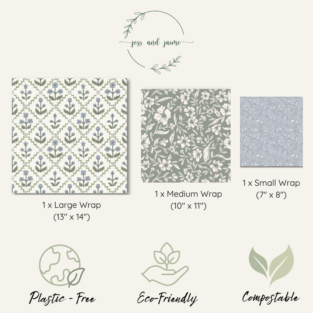 Beeswax Food Wraps 3 Pack (S, M, L)