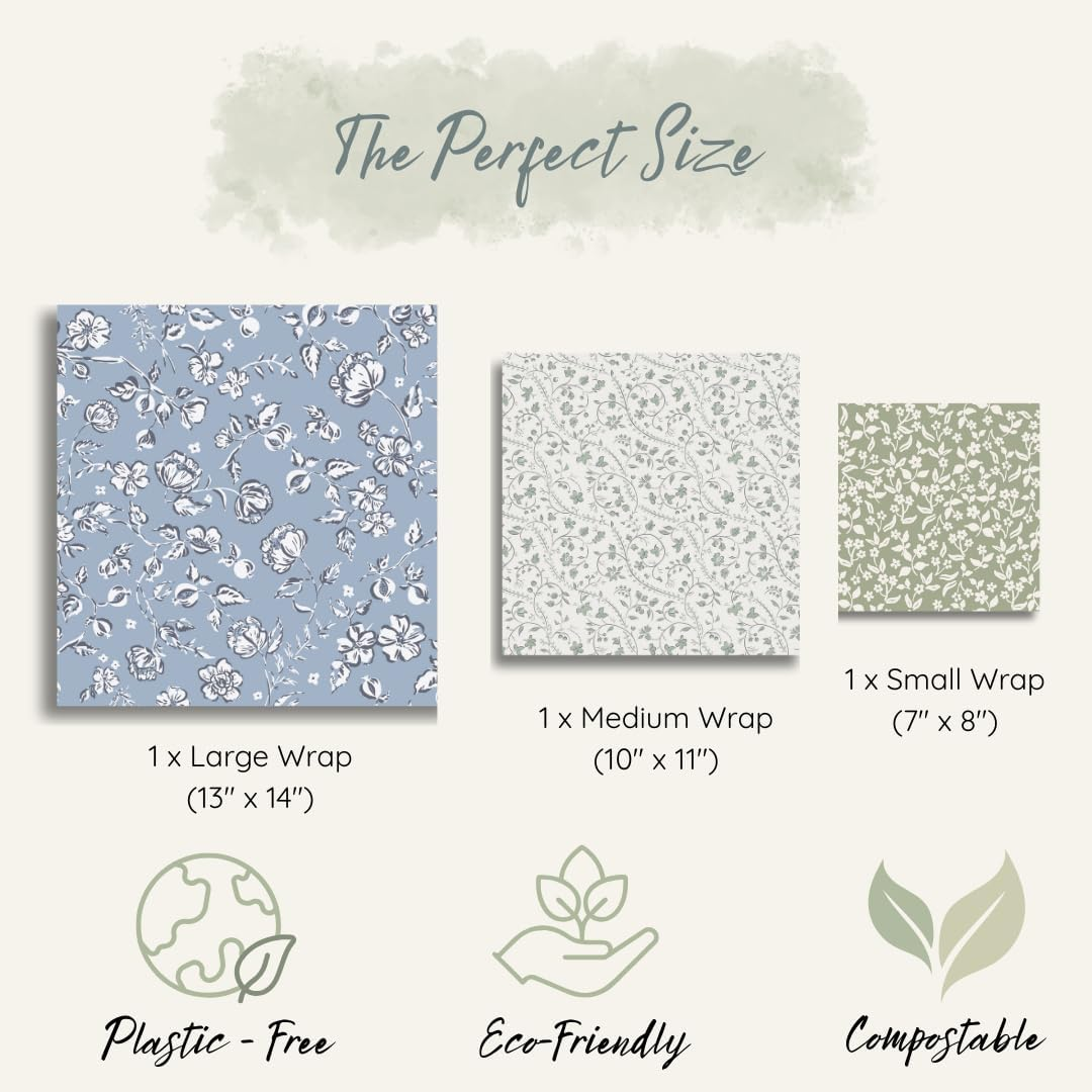 Beeswax Food Wraps 3 Pack (S, M, L)